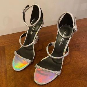 Silver Aldo Iridescent heels